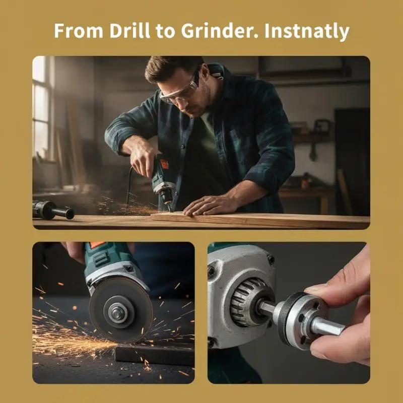 Electric Drill Angle Grinder Connecting Rod Set 5 Pcs Perfect Fit For Grinding Cutting Rust Removal Garage Workshop Daily Repair
