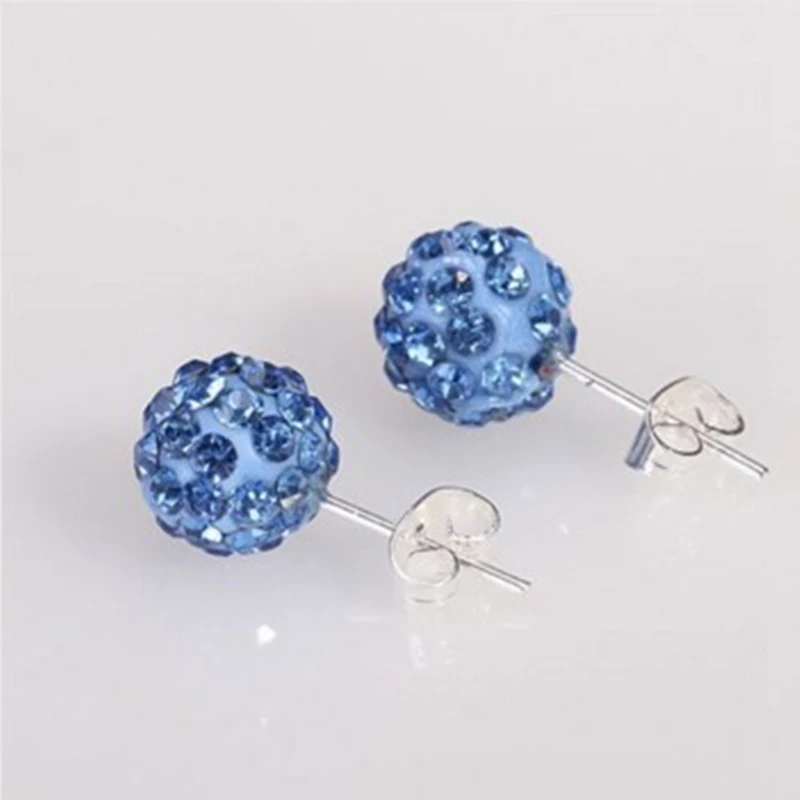 19 Color 10MM Rhinestone Earrings Micro Disco Ball Crystal Stud Earring For Women Fashion Jewelr