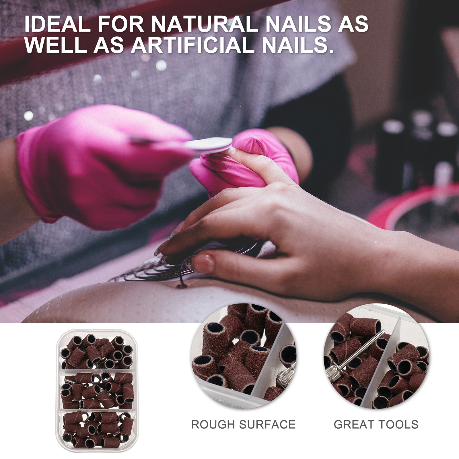 1 صندوق الرملي العصابات قسط مانيكير طحن رؤساء لإزالة طلاء الأظافر دائم مسمار الفن تلميع أداة التبعي #2