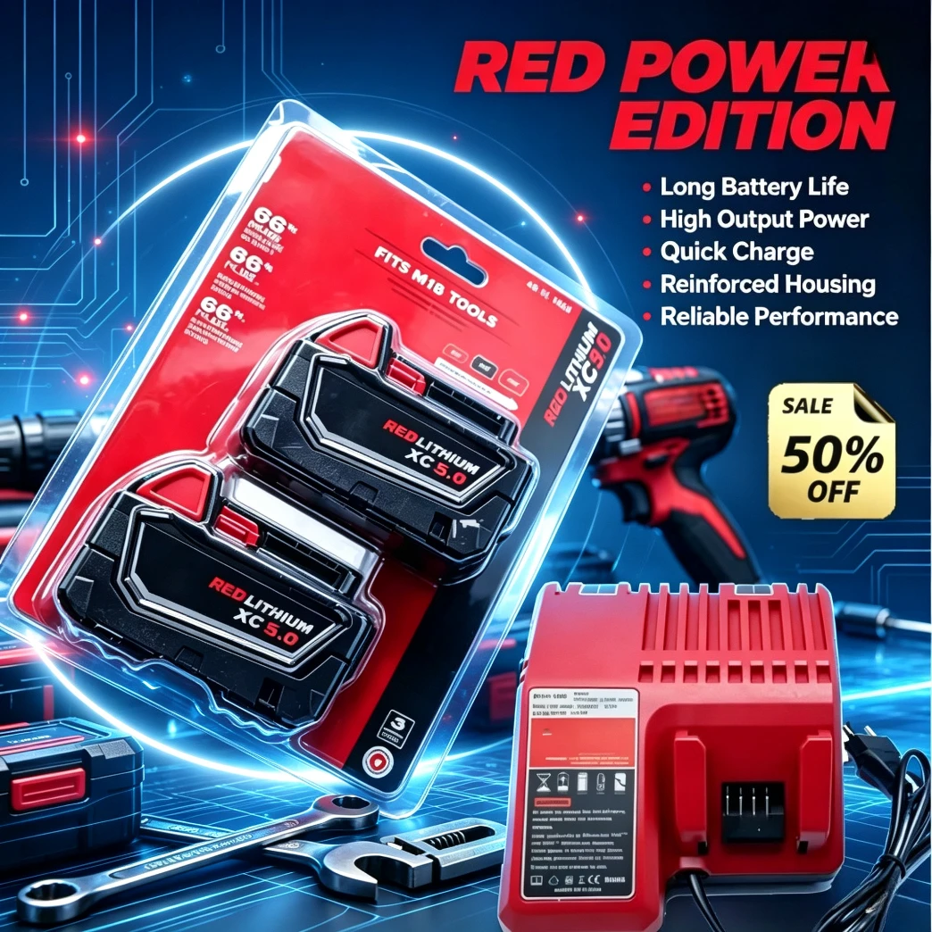 For Milwaukee M18 18V 12.0Ah Lithium‑ion Battery Compatible 48‑11‑1850 M18B6 For Impact Wrench Circular Saw Power Tool Kits