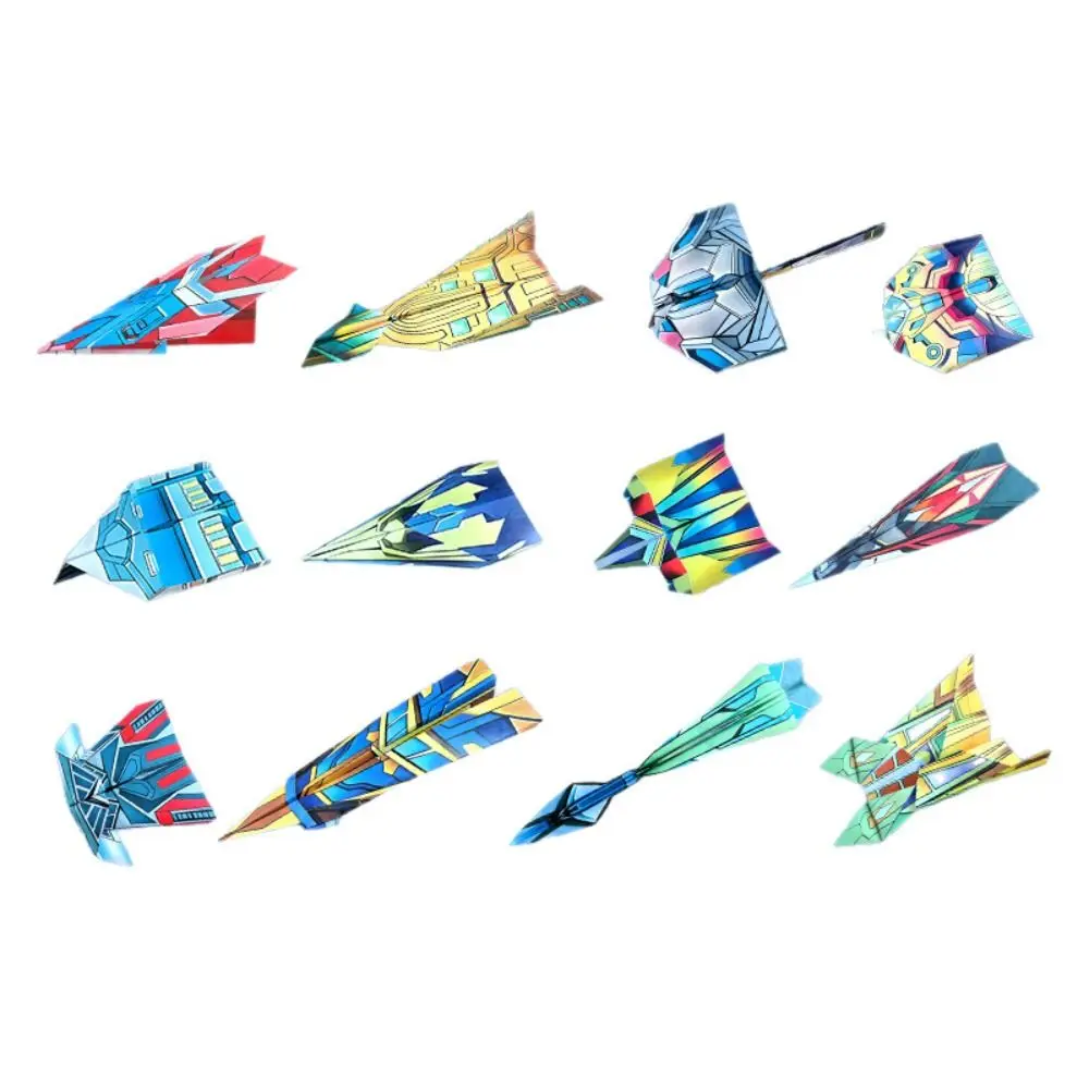Paper Handmade Airplane Origami Art Learning Montessori Airplane Origami Set 3D Folding Versatile Paper Aircraft
