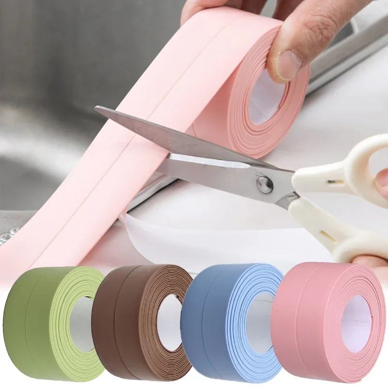 

PVC Sealing Strip Tape Bathroom Bath Toilet Caulk Tape Self Adhesive Waterproof Mildew Proof Tapes For Kitchen Sink Wall Corner