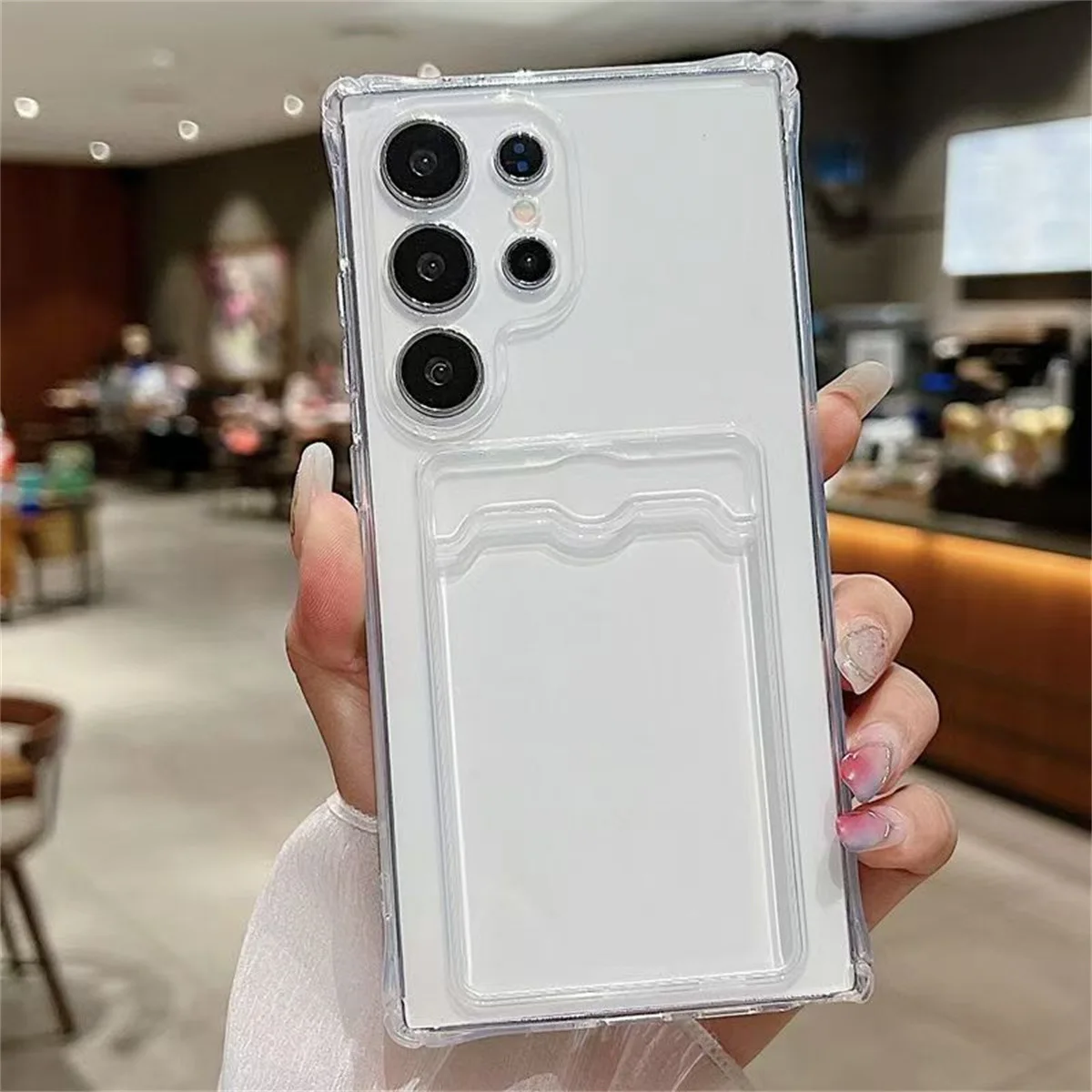 Clear Soft TPU Wallet Phone Case For Samsung Galaxy For Samsung S26 S25 S24 S23 S22 S21 Ultra Plus FE Slot Card Silicone Cover