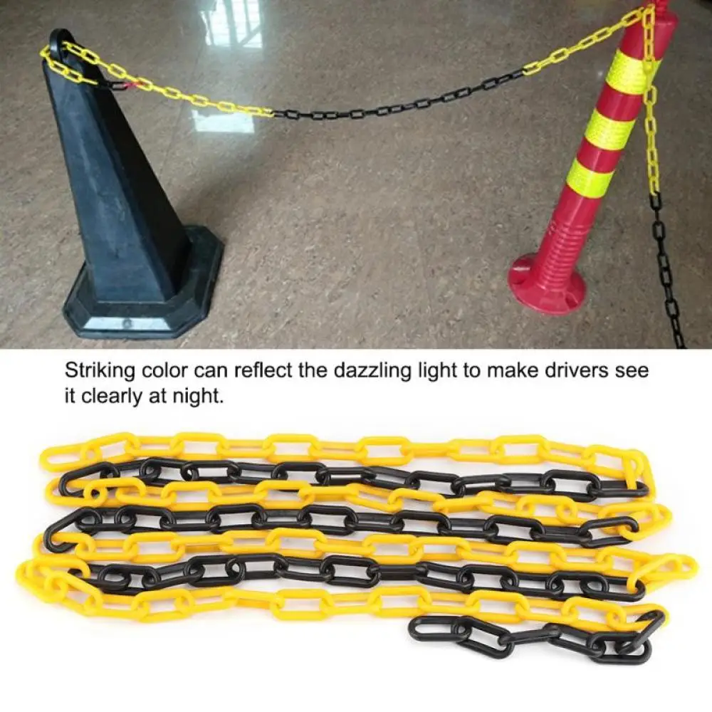 1pcs 5/10M Plastic Warning Chain Road Warning Block Barrier Chain Traffic Crowd Parking Control 6/8/10MM Protection Accessories