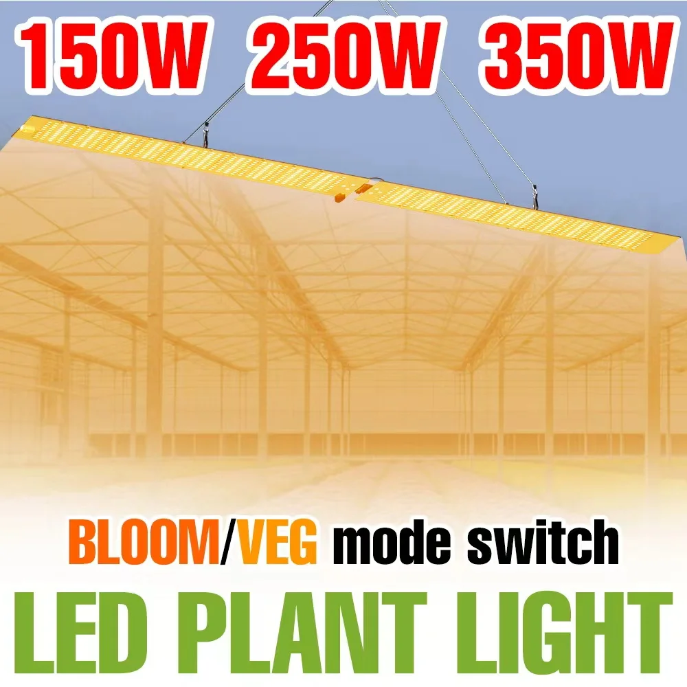 350W LED Quantum Board Plant Grow Light Full Spectrum Phytolamp US/EU Plug For Indoor Growth Tent Flower Tomato Green Vegetables