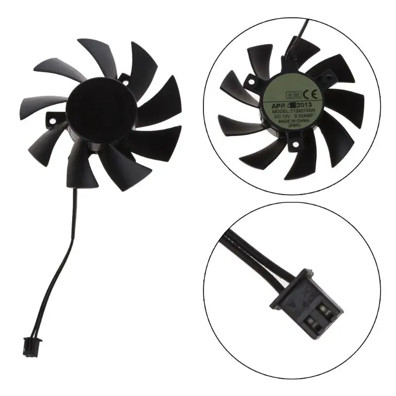 for DC 12V 75MM T128015SH Computer Graphics Card Cooler Fans for EVGA 650 65