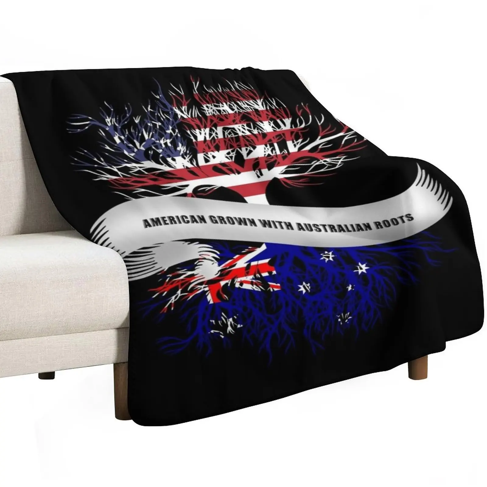 American Grown With Australian Roots Australia Throw Blanket Furrys warm winter Blankets For Baby Sofa Thin Blankets