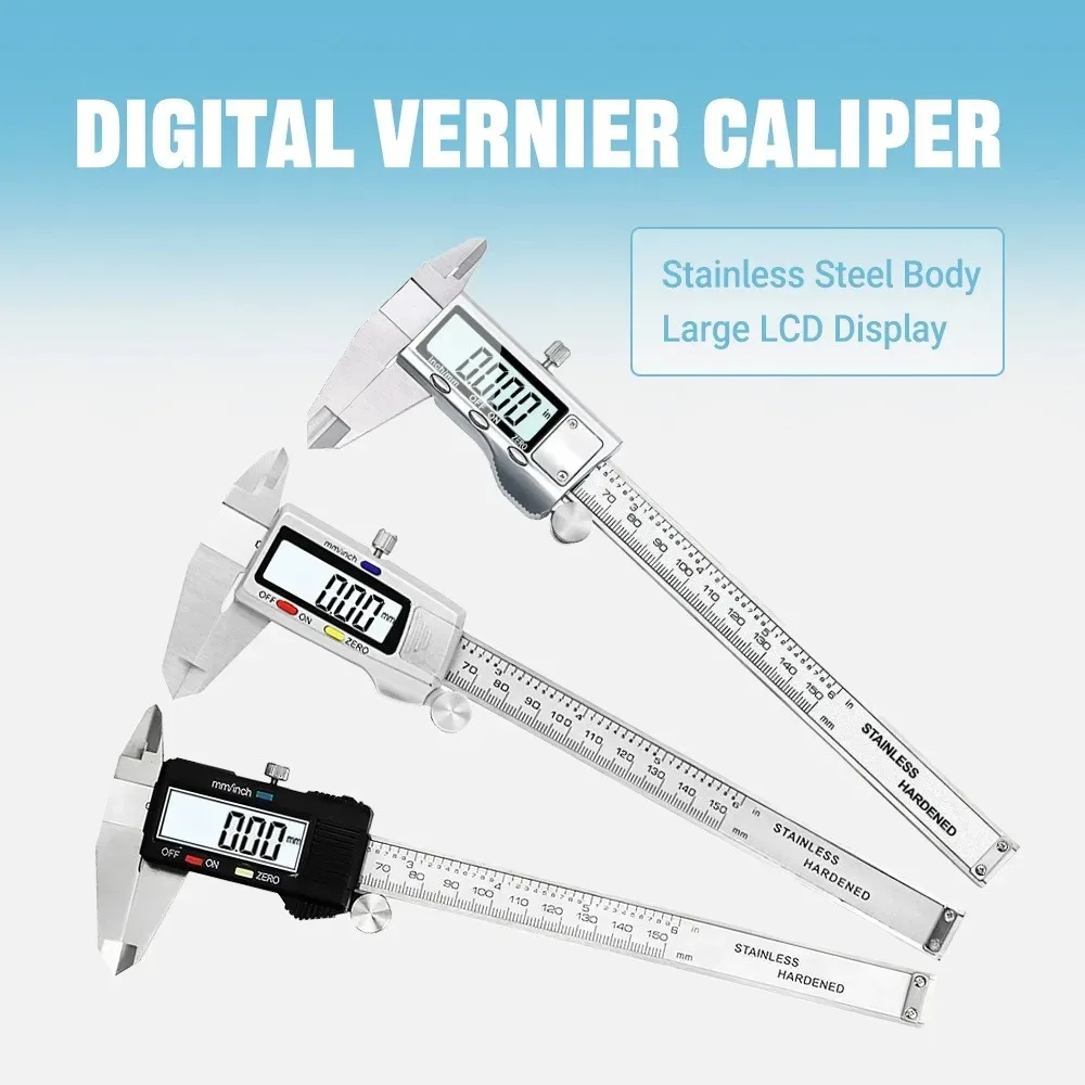 All-Metal Stainless Steel Electronic Digital Caliper, Vernier Caliper, Stainless Steel Micrometer, Measuring Tool