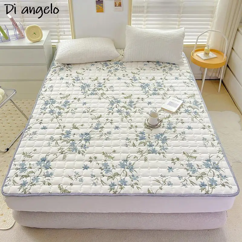 Printing Thickened Quilting Quilted Mattress Covers Protector Pad Sanding Protective Cover Elastic Mattress Protective Cover #/