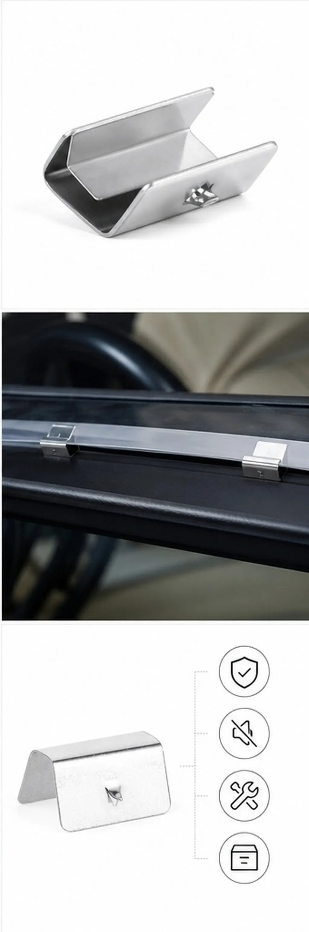 10Pcs Wind Deflector Fixing Clips Premium Metal Windshield Wind Deflector Clamps for Car Window Visor Deflectors Easy