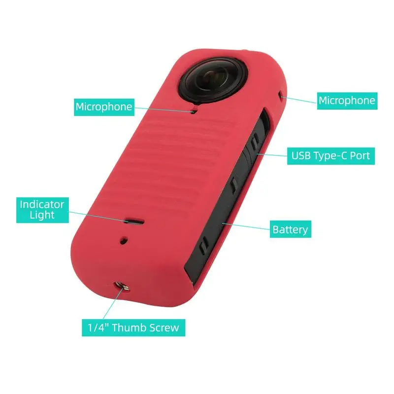 Instas360 X3 Silicone Protective Case Body Cover Lens Guards Insta 360 Panoramic Camera Portable AccessoriesFor Insta 360 X 3