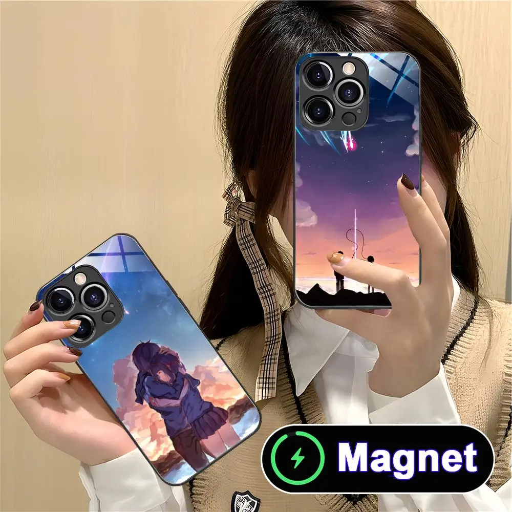 

Anime Your Name Phone Case for iPhone 17 16 15 14 13 12 11 Air Pro Max Plus Mini Glass Magnet Cover