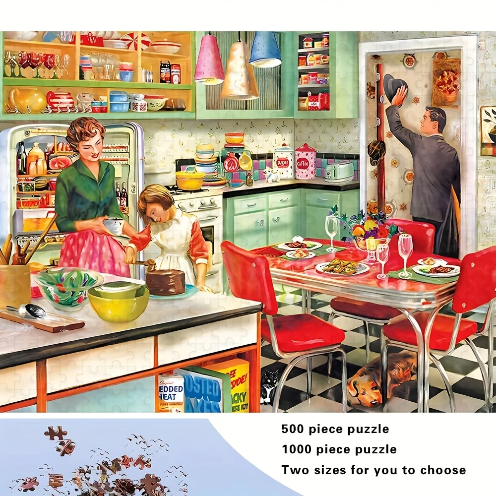 500/1000pcs Adult Puzzle, High-Quality, Relaxing Fun Family Game, Perfect for Birthdays, Christmas, Halloween, and Gifts, Best