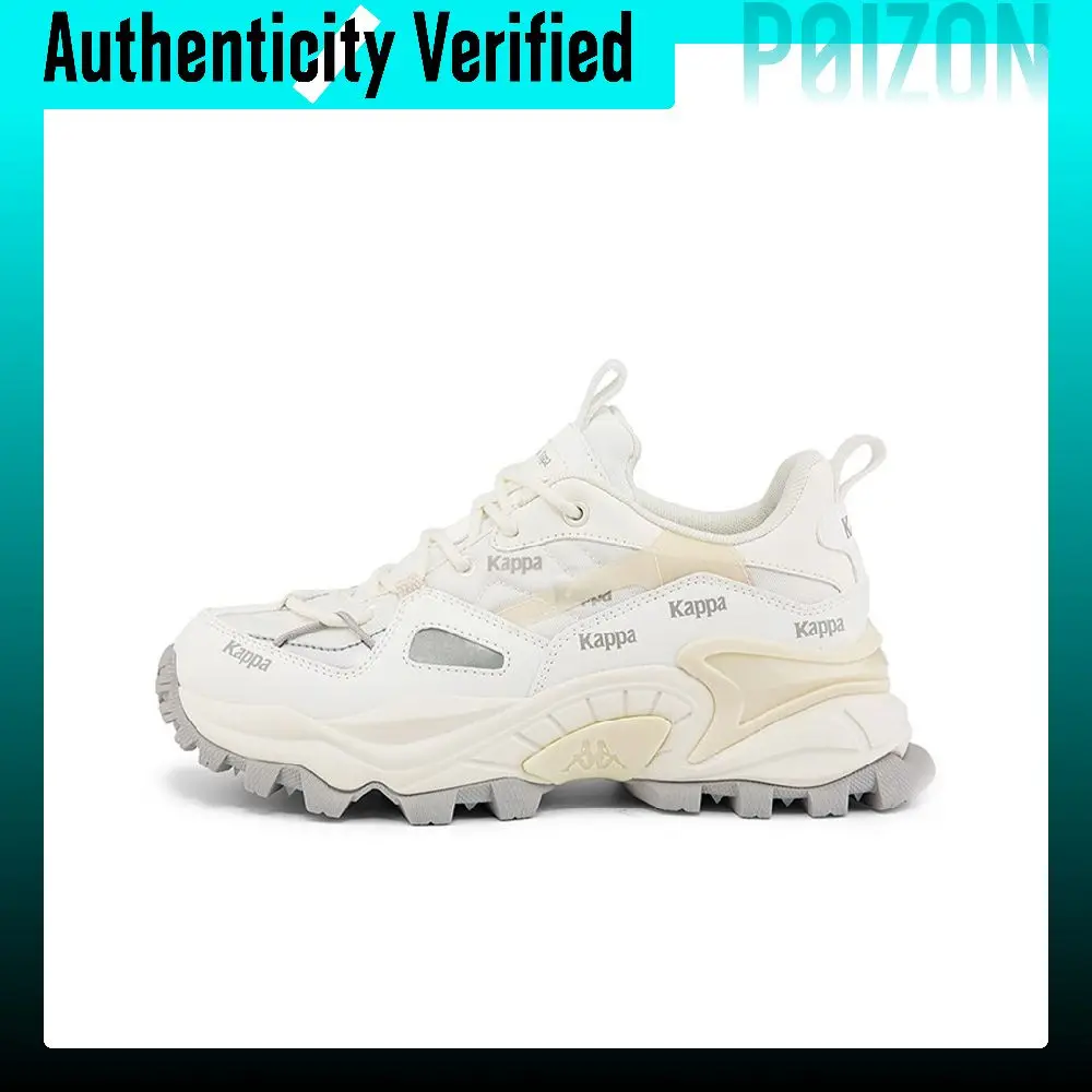 Kappa Synthetic Leather Cushioning Slip Resistant Abrasion Resistant Low top Chunky Sneakers Unisex Ecru K0BZ5MM66D-012