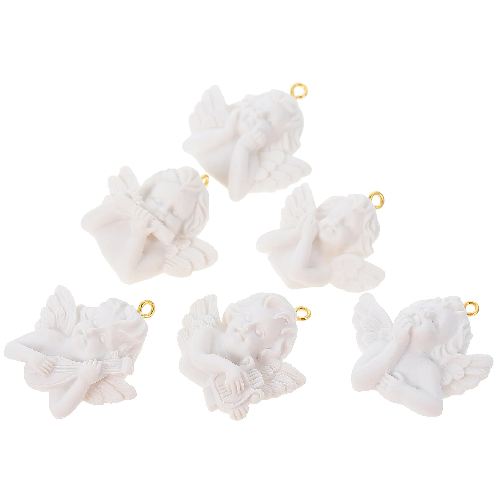 

12pcs Angel Wings Keychain Resin Charms Mini Angel Figurines For Diy Jewelry Making Craft Pendants Decor Accessories