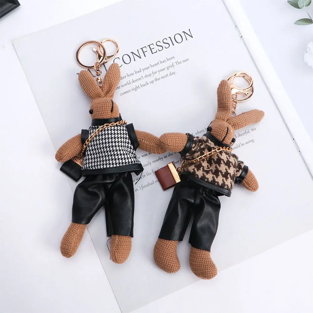 Pendant Cartoon Key Holder Kids Cloth Korean Style Key Ring Bag Pendant Decoration Lady Rabbit Keychains Girls Car Accessories