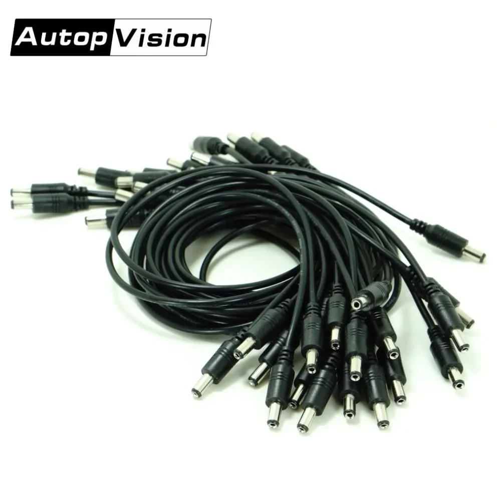 

50pcs/lot 5.5 x 2.1mm Male to Male DC Power Cord CCTV Adapter Connector Cable 50cm DC Power Extension Cable