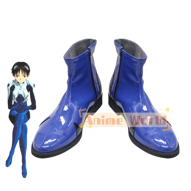 

Ikari Shinji Cosplay Shoes PU Leather Shoes Halloween Carnival Boots Cosplay Prop Custom Made