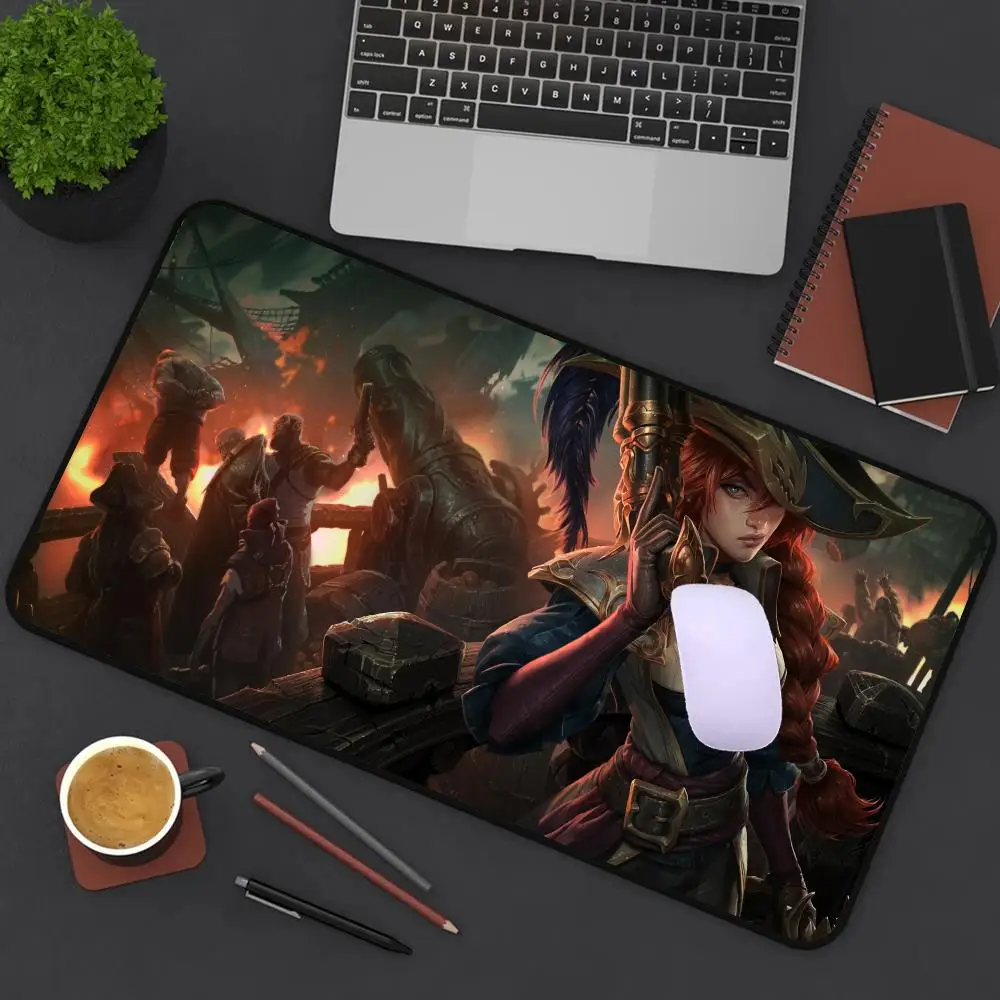 

900x400 Miss Fortune Gaming Mousepad Anime Mouse Pad Gaming Accessories Keyboard Pad Large Desk Mat PC LOL Rubber Extended Pad