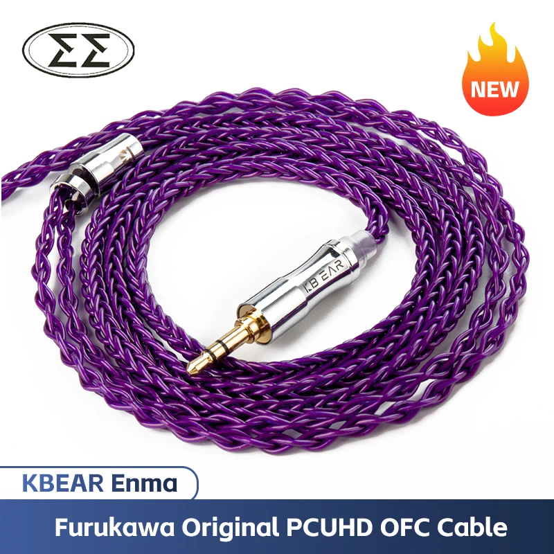 

KBEAR Enma 8Core Furukawa Original PCUHD OFC Upgrade Cable 2.5/3.5/4.4mm With 2Pin/MMCX Connector For KBEAR LARK KS2 IEMS