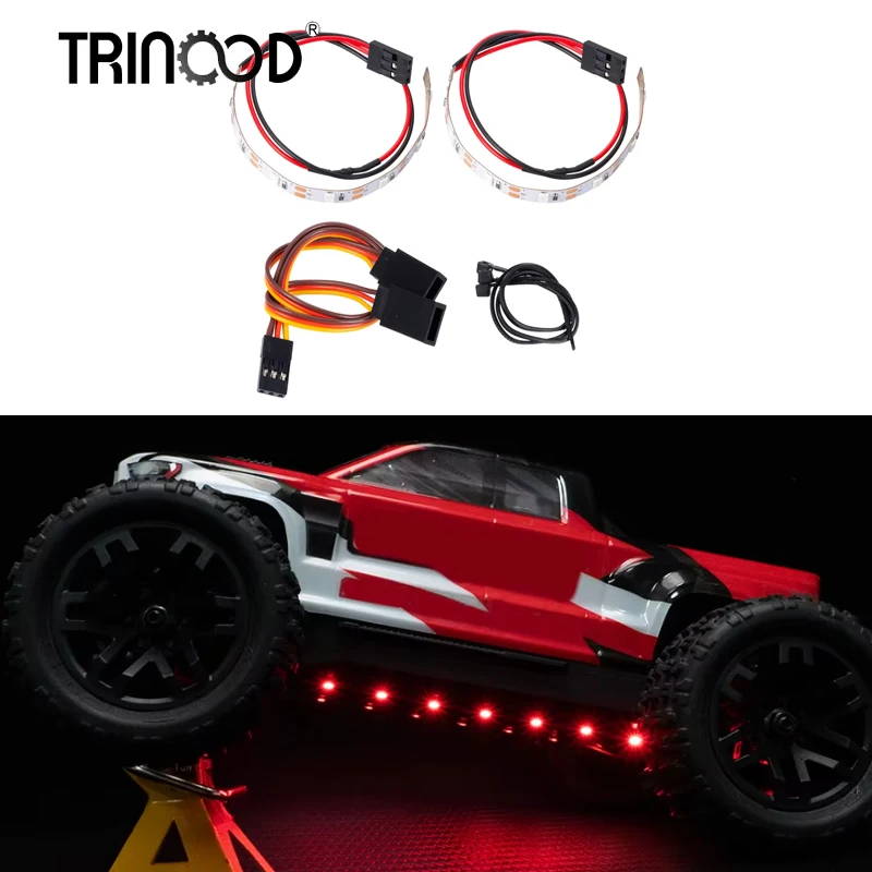 TRINOOD RC Car Chassis LED Lights Bar Lamp Strip for 1/14 Mojave Grom Mega 380 1/18 Granite Grom Typhon Grom Accessories