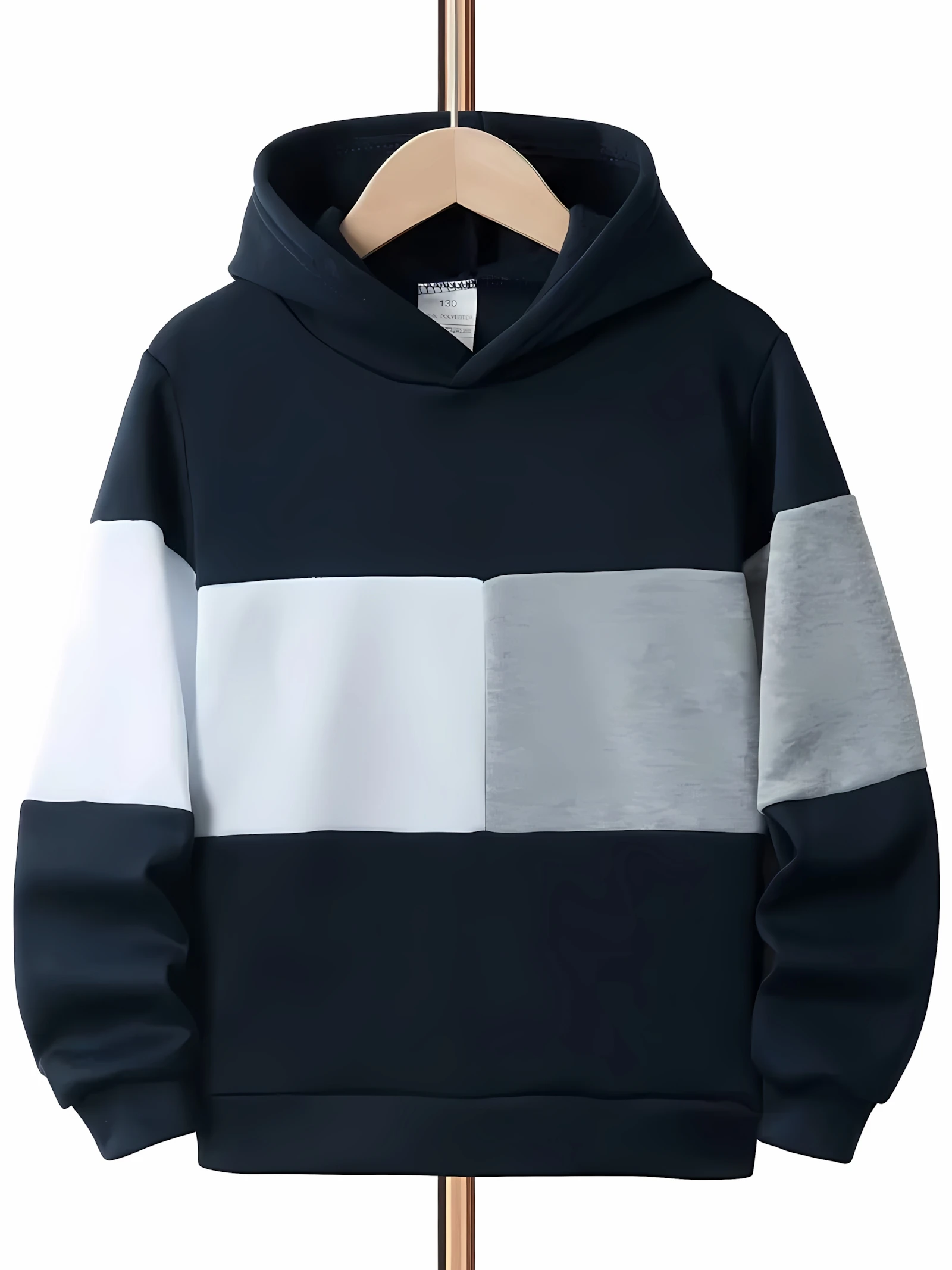 

The 2025 autumn new soft children's hoodie with 3D color-blocking and patchwork printed casual and fashionable pullover