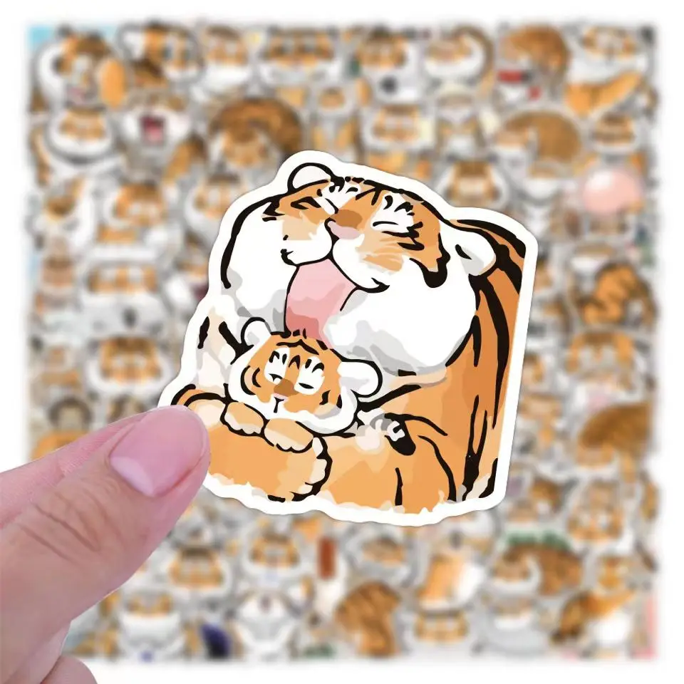 Cute Fat Tiger Stickers Graffiti Stickers DIY Notebook Skateboard Phone Case Water Cup Refrigerator Decor Sticker Decals Sticker