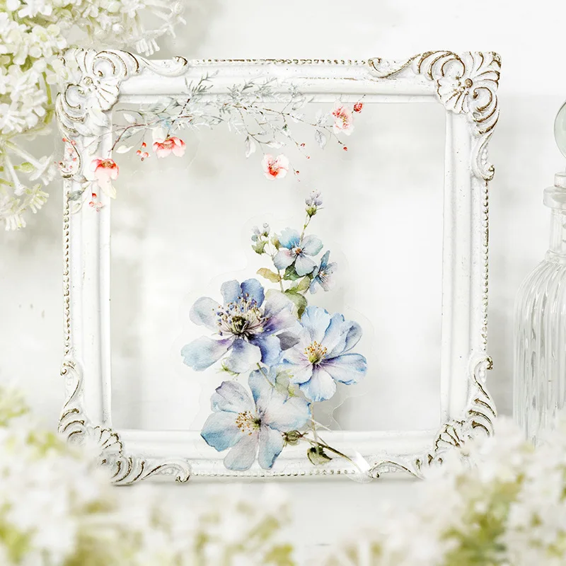 Mr. Paper, 20PCS, Flower and Leaf Themed Stickers, DIY Decorative Scrapbook Notebook Photo Frame Diary Stationery Stickers