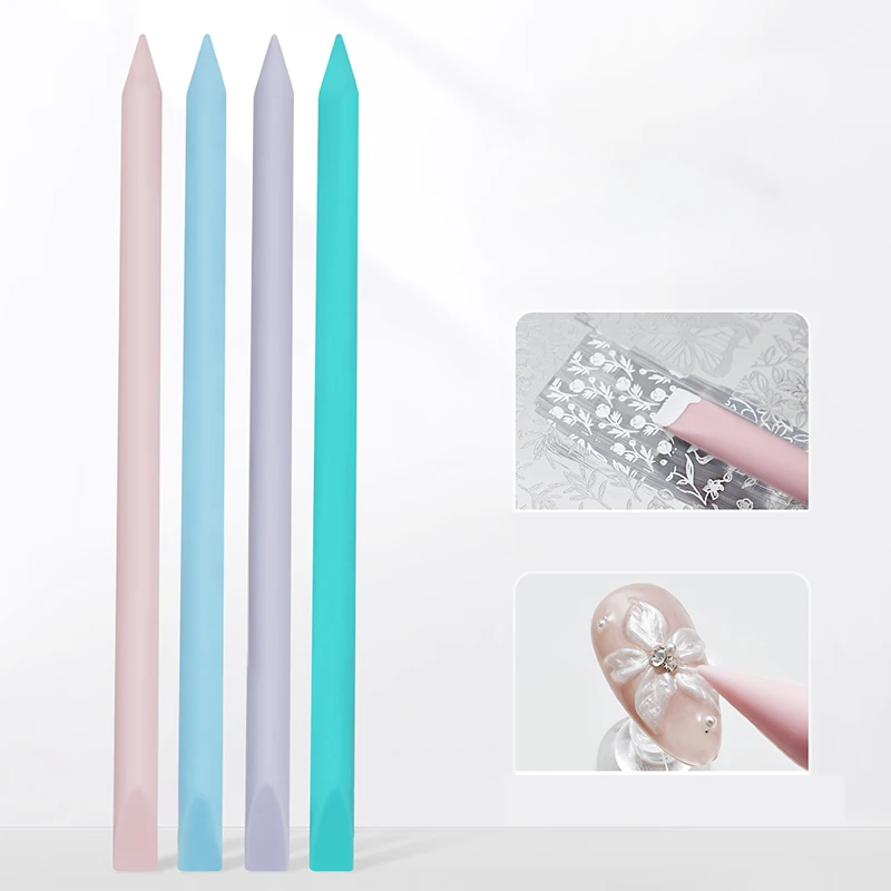 Dual-Head Silicone Stirring Rod Nail Sculpting Pen Multi-use Brush 3D Nail Art Gel Polish Color Mixing Stick Manicure Supplies