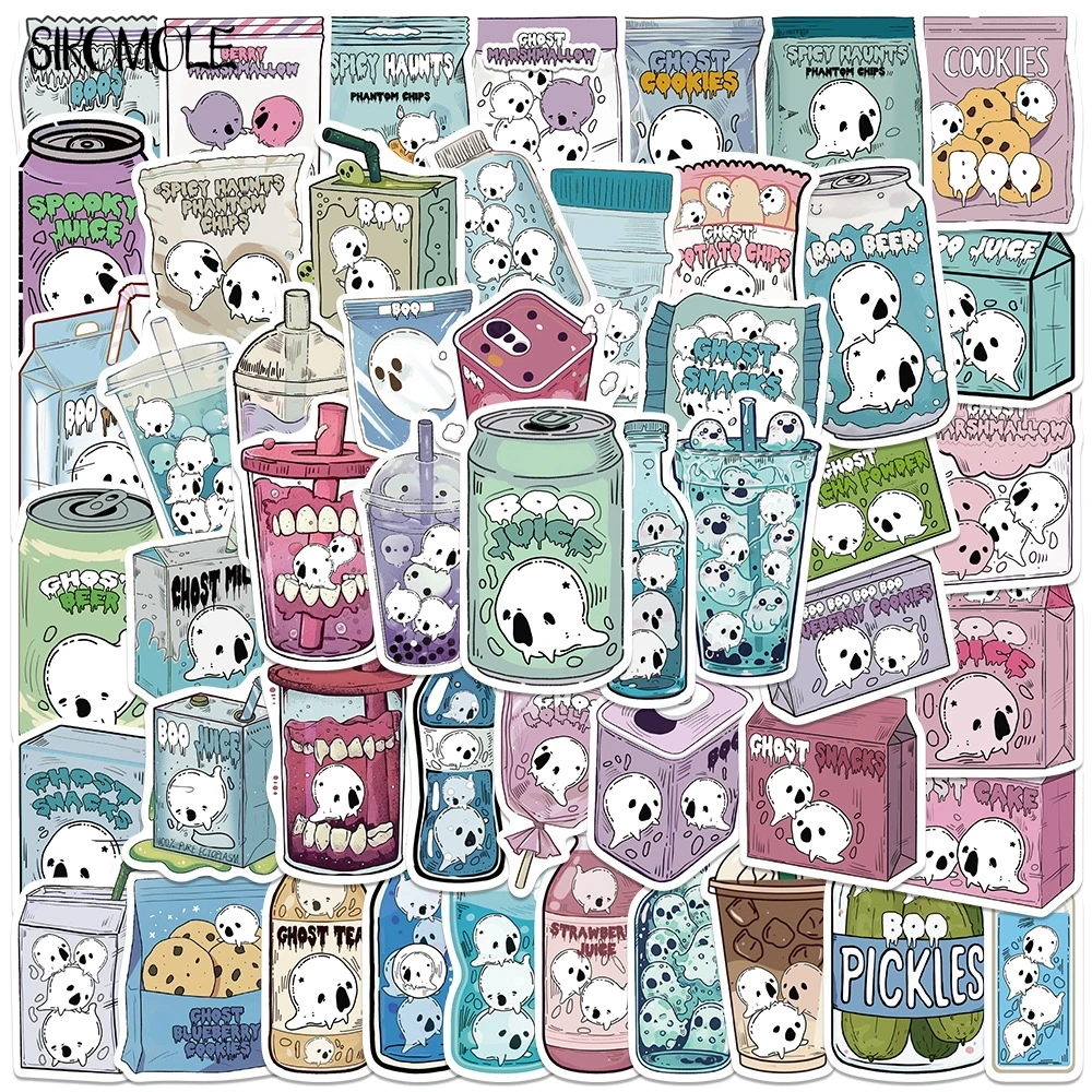 10/30/50 Stück Halloween Fun Ghost Food Aufkleber Ästhetische DIY Kinder Koffer Skateboard Laptop Gepäck Telefon Graffiti Aufkleber Aufkleber