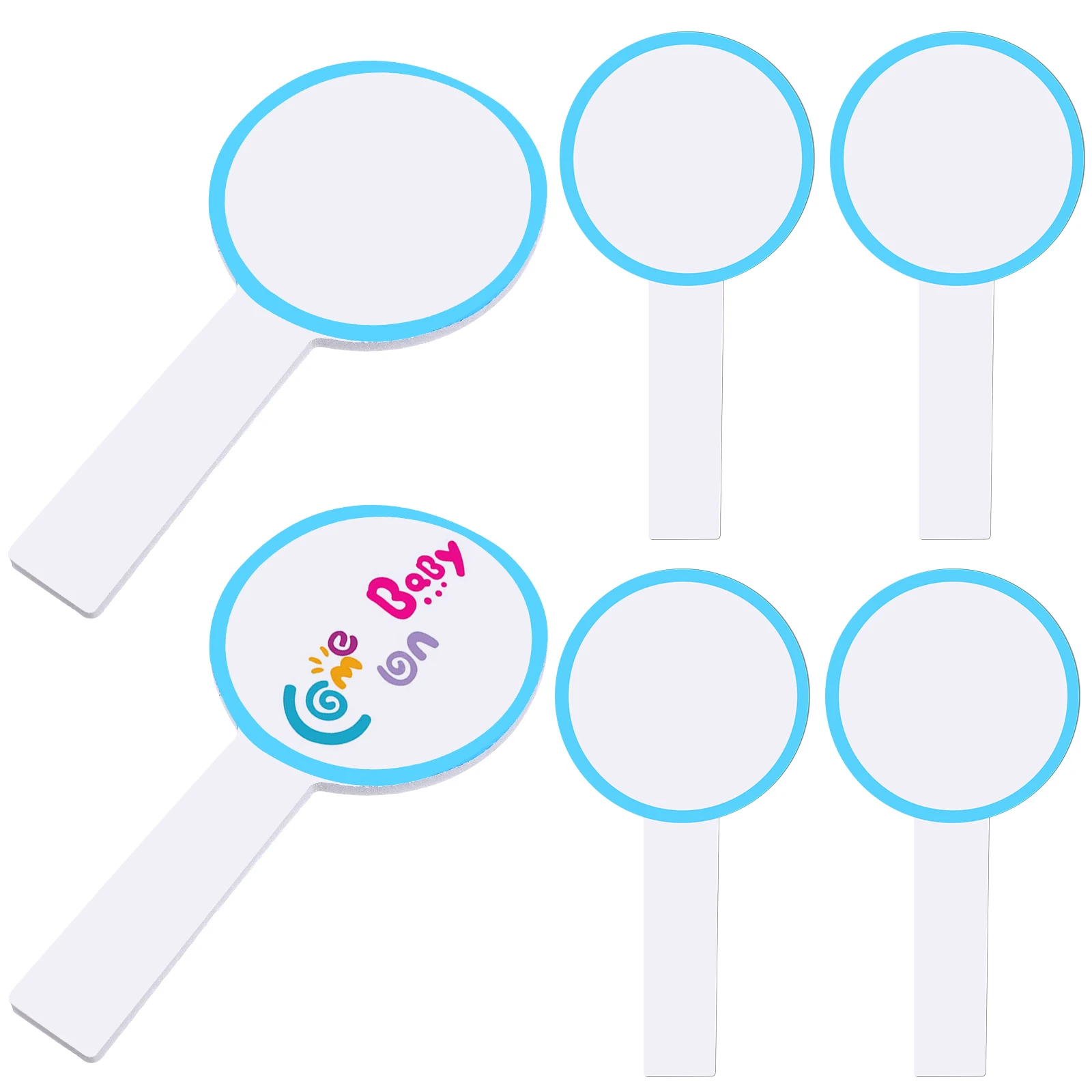 6pcs Single Side Writable Scoreboards Handheld Dry Erase Paddle Boards For Auctions Judging Voting Mini Whiteboards