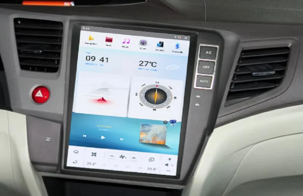 12.1 Inch for Civic 2012+ Android 13 Navigation Touch Screen Wireless Carplay Auto Multimedia Radio Player Head Unit