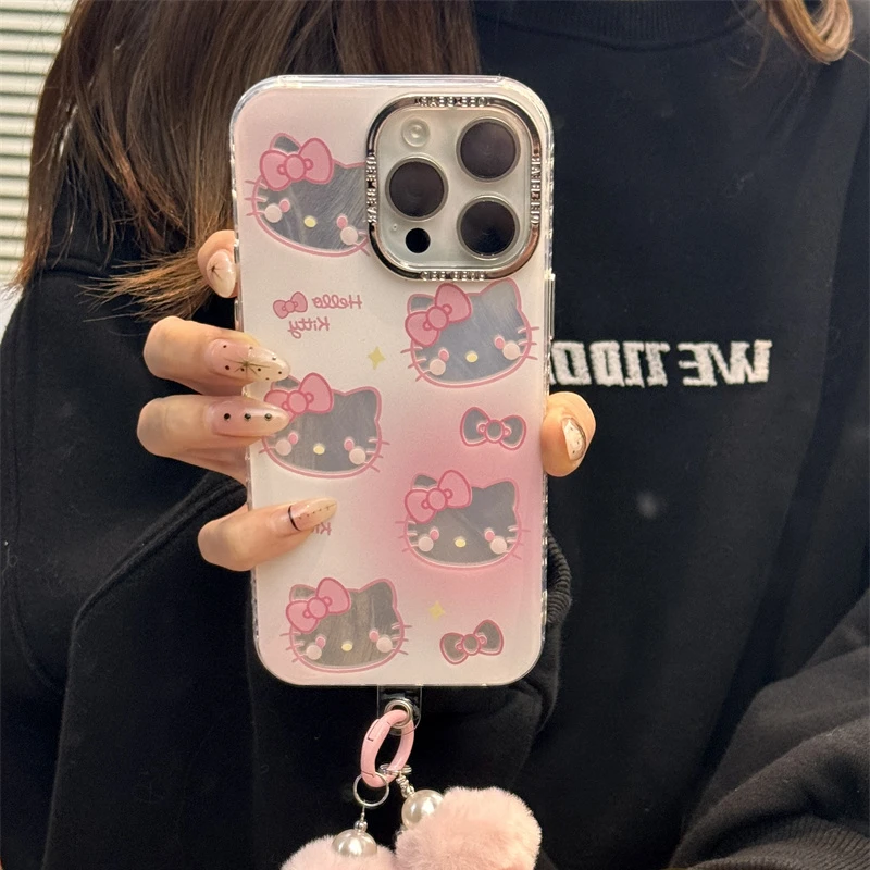 

Sanrio Hello Kitty Phone Case For iPhone 15 14 13 11 12 Pro Max Plus XR XS MAX Cool Cover Y2K Anti-Fall Case Cute Cover Gift