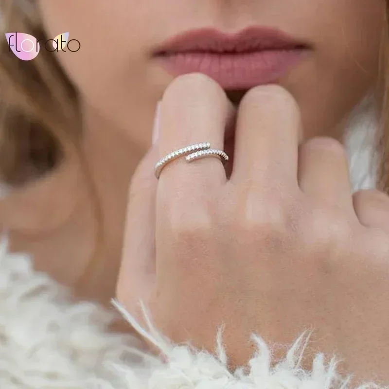 1PCS Exquisite Niche 24k Gold Plating Adjustable Open Hug Rings Women's Light Luxury Fashion Wedding Party Ring Jewelry Gifts