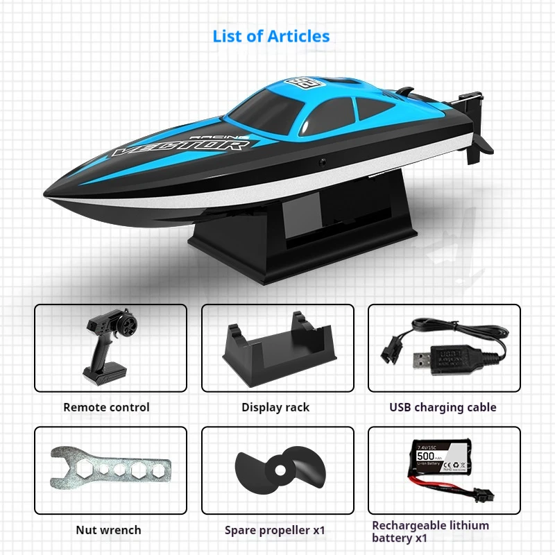 قارب بجهاز تحكم عن بعد مع مصابيح ليد للأطفال ، زورق سريع عالي السرعة ، لعبة كهربائية ، سباق المياه ، في الهواء الطلق ، هدية ، من من من من حولك