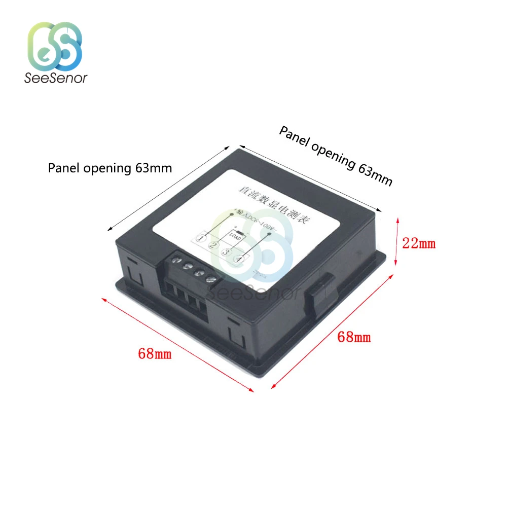 6 in 1 DC 6-100V 20A Digital Ampermeter Power Energy Voltmeter Ammeter Volt Watt Kwh Voltage Current Meter Tester