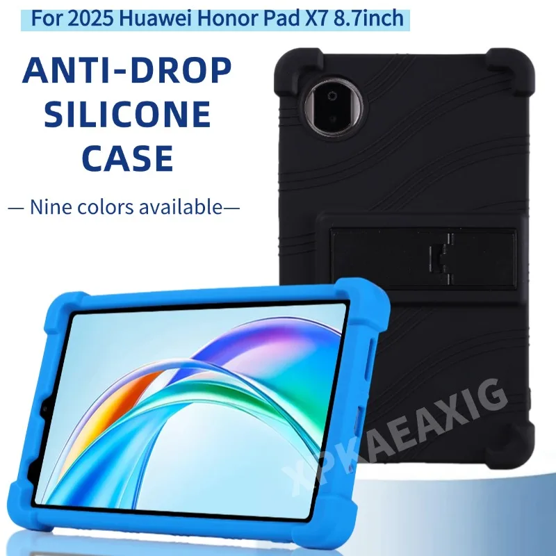 

For 2025 Huawei Honor Pad X7 8.7inch Funda with 4 Shockproof Airbags Safety Soft Silicon Stand Protective Shell