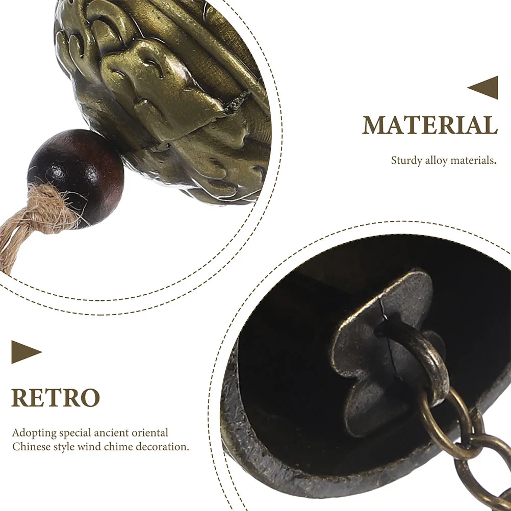 

2pcs Metal Wind Chime Hanging Ornament Alloy Vintage Bell For Garden Patio Outdoor Home Decor Pendant Gift Home Accessories