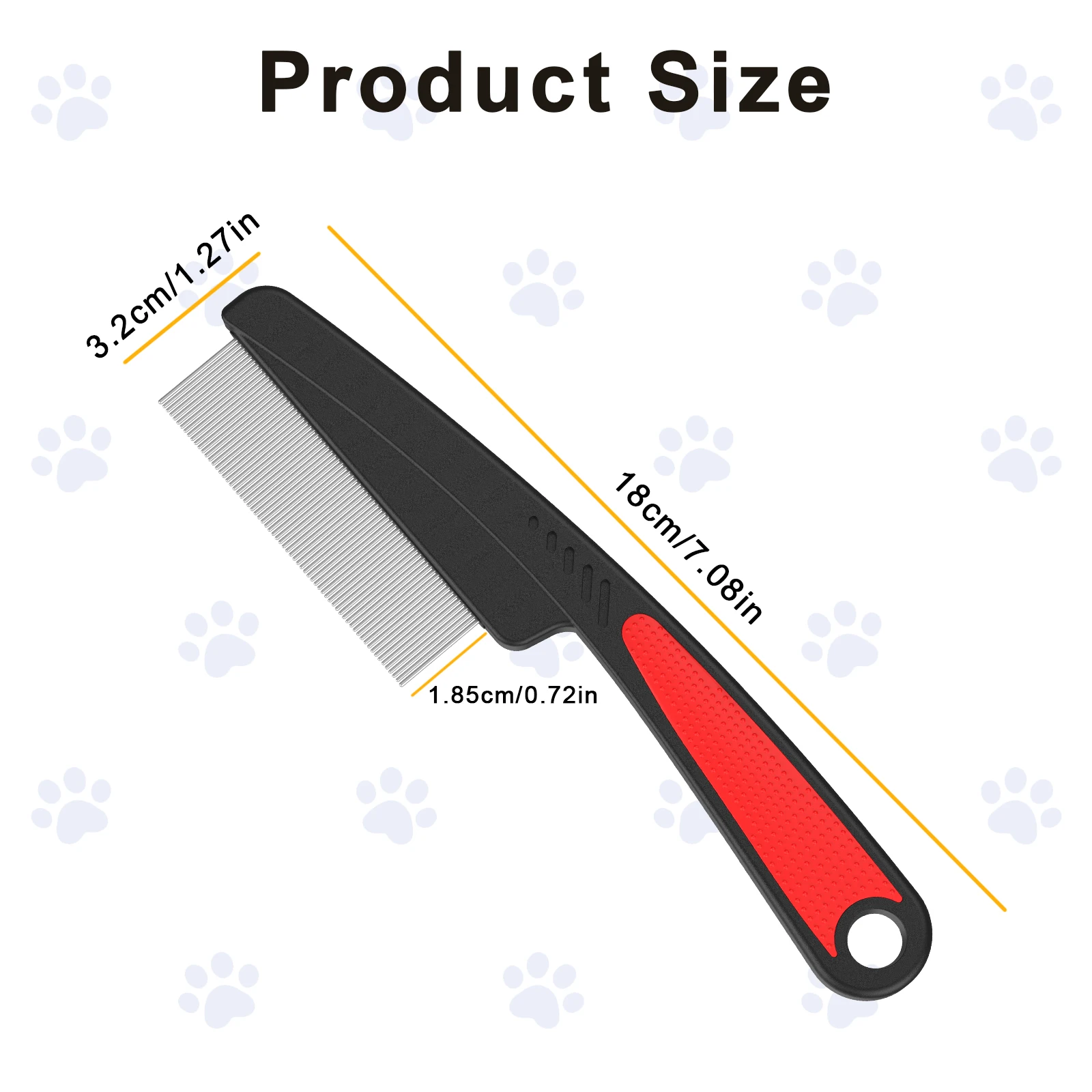 Professional Flea Comb For Dogs Cat Pet Grooming Comb For Removing Fleas and Ticks Dematting Tool Removes Loose