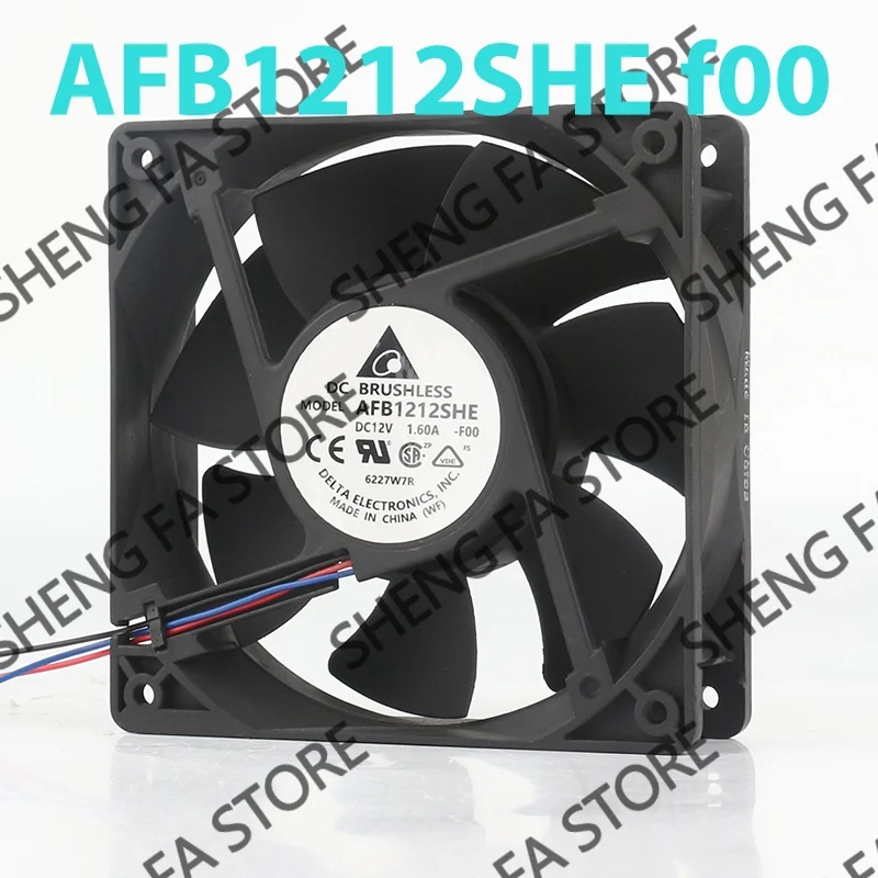 3-wire High air Volume Industrial Inverter Delta 5V 24V 48V DC12V 1.60A AC EC 12038 120x120x38MM 12CM AFB1212SHE-F00 Cooling Fan