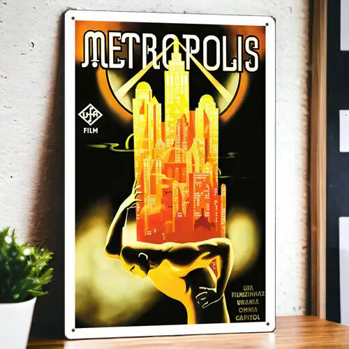 

Metropolis (1927) Metal Movie Poster Tin Sign Plaque Film 8"x12"