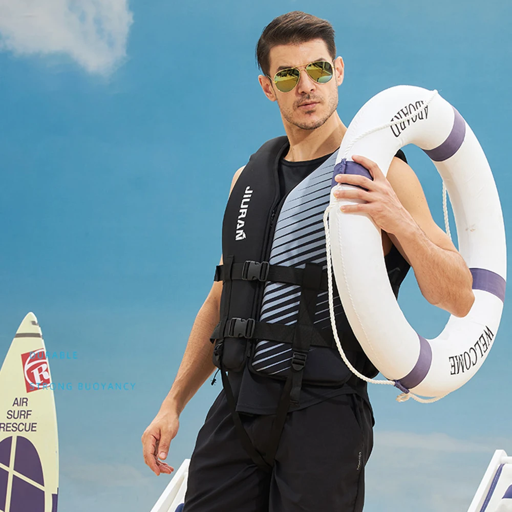 Gilet de sauvetage en néoprène pour enfants et adultes, sports nautiques, pêche, kayak, canotage, sécurité à la natation, gilet de flottabilité,