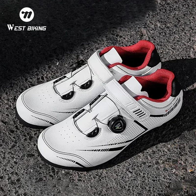 

WEST BIKING MTB Cycling Sneaker Adjustable Rotating Lacing Device Flat Pedal Bicycle Shoe Professional Outdoor Sports Golf Shoes