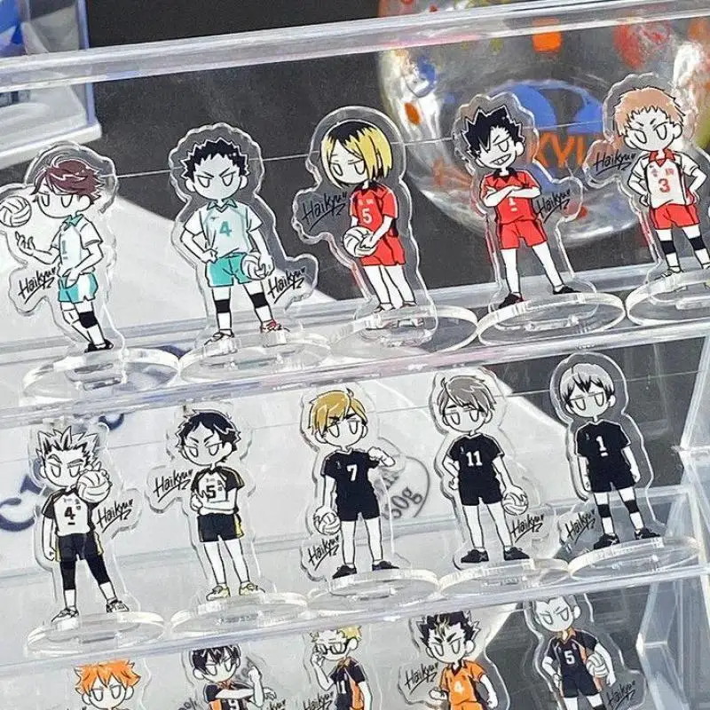 Haikyuu Mini Stand Up Sign Kawaii Student Desktop Ornaments Anime Cartoon Girl Figure Acrylic Suit Collect Model Birthday Gift