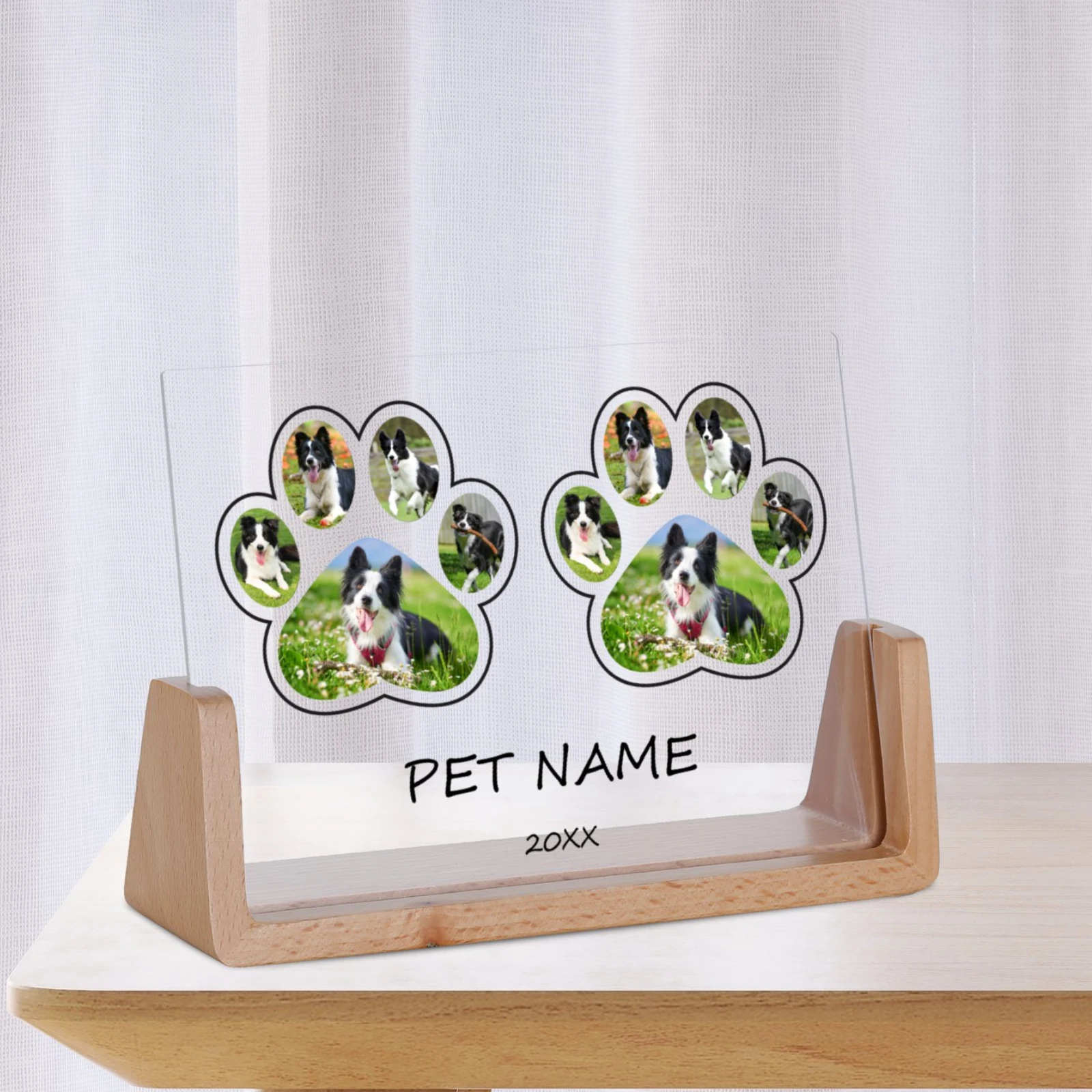 Custom Dog Collage Photo Frame Personalized Name Date Pet Frames Memorial Gift for Dog Love Women Her Birthday Christmas Gifts