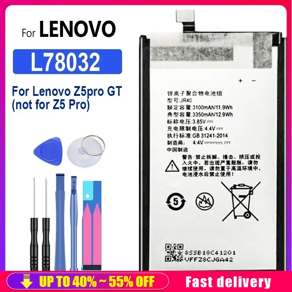 

Аккумулятор для мобильного телефона Lenovo Z5 Pro GT L78032 L78031 JR40 3350 мАч