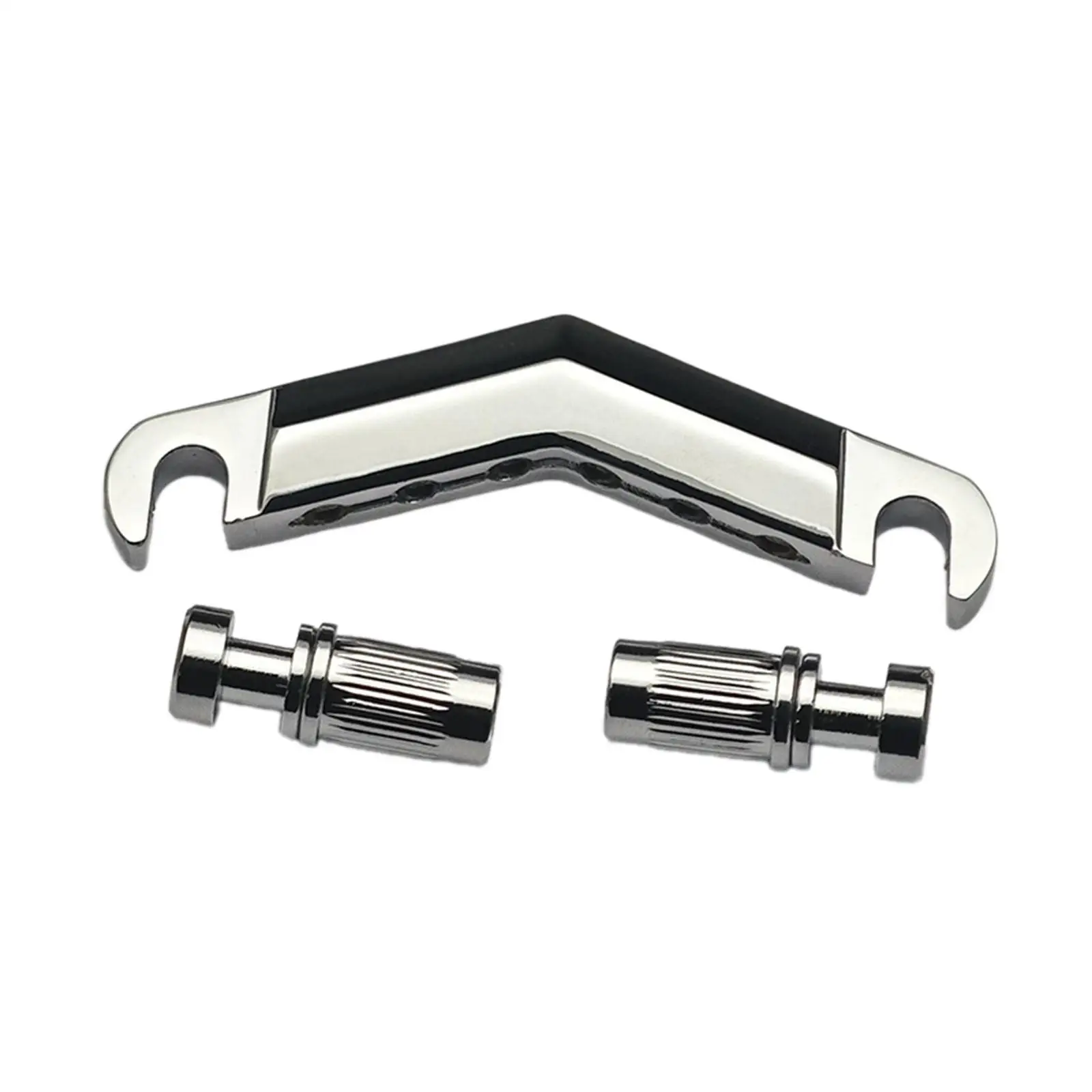 Guitar Bridge V Shape Zinc Alloy with Screws Spare Part Guitar Accessory Heavy Duty Replace for LP Style Electric Guitar