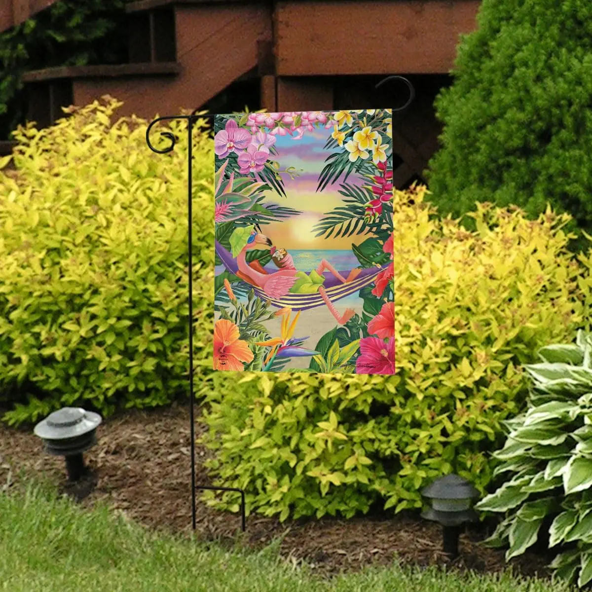 Briarwood Lane Five O'clock Flamingo Garden Flag jjp