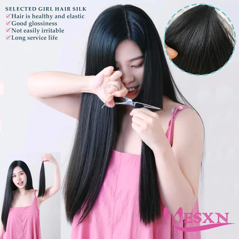 MESXN-extensiones de cabello virgen de punta plana, 100% cabello humano Real, extensiones de cabello de fusión, Color marrón y Rubio, 1g/hebra, 14-22 pulgadas