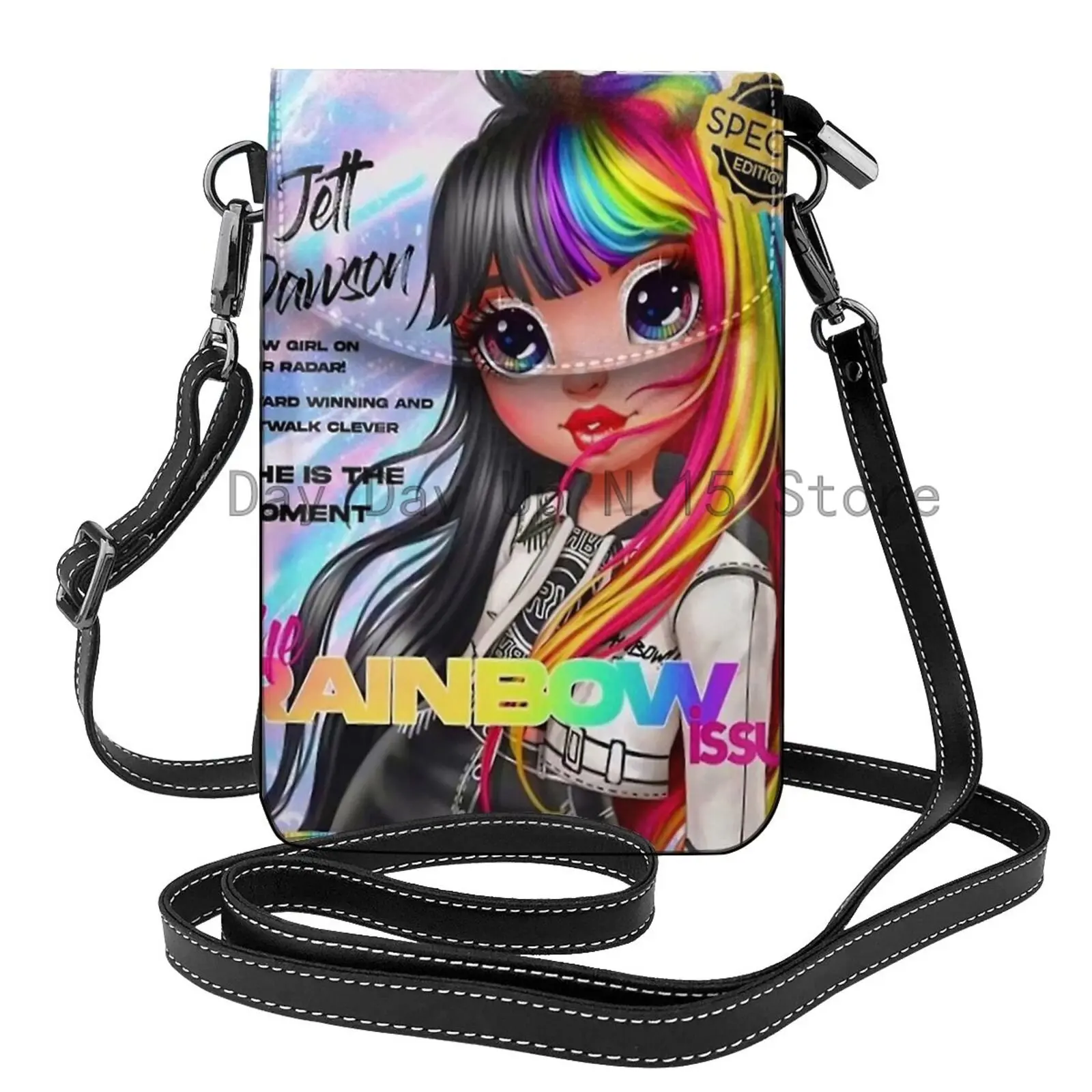 Rainbow High Women Cell Phone Purse Leather Crossbody Bag Mini Shoulder Bag